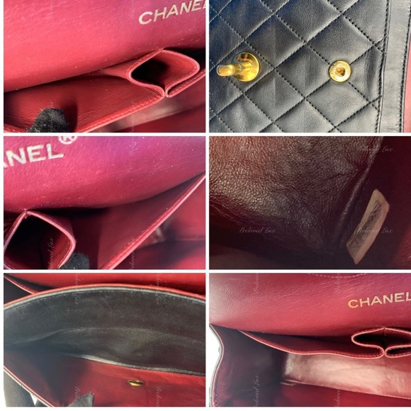 Authentic CHANEL Classic Lambskin Vintage Medium Large Flap Bag Black GHW - Picture 10 of 12